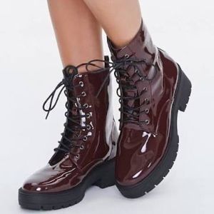 Brand NEW MIA Patent Leather Lace Up Combat Boot